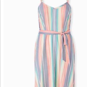 Torrid Stripe Challis Dress with Belt size 00